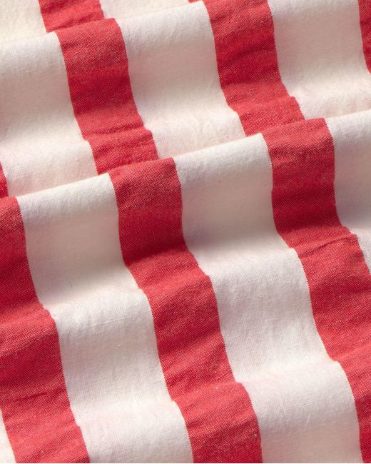 Thinking Mu Red Striped Seersucker Bow Cecile Dress