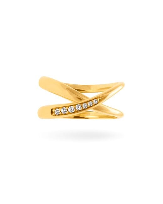 Lucy Quartermaine Yellow Solid Bliss Ring With Graded Diamonds