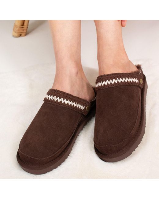 Pretty You London Red Hallie Sheepskin Multiway Slippers