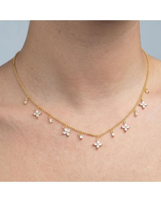 Uchi and Soto Metallic Kinmokusei Floral Necklace