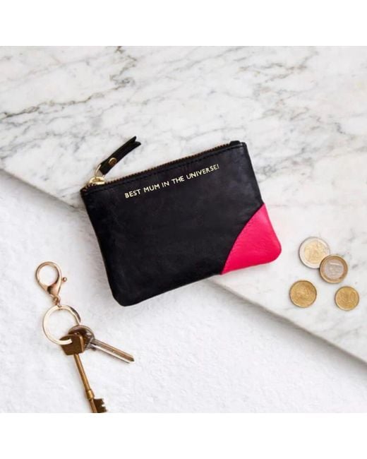 VIDA VIDA Black Leather Coin Purse