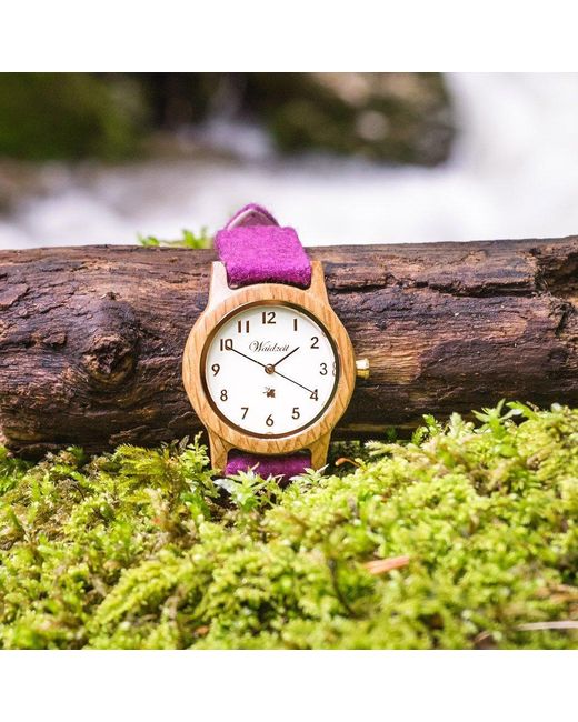 Waidzeit Purple Barrique Alpine Watch With Merino Wool Strap