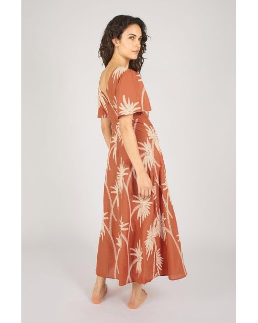 Traffic People Orange Palms Of Promise Rene Dress