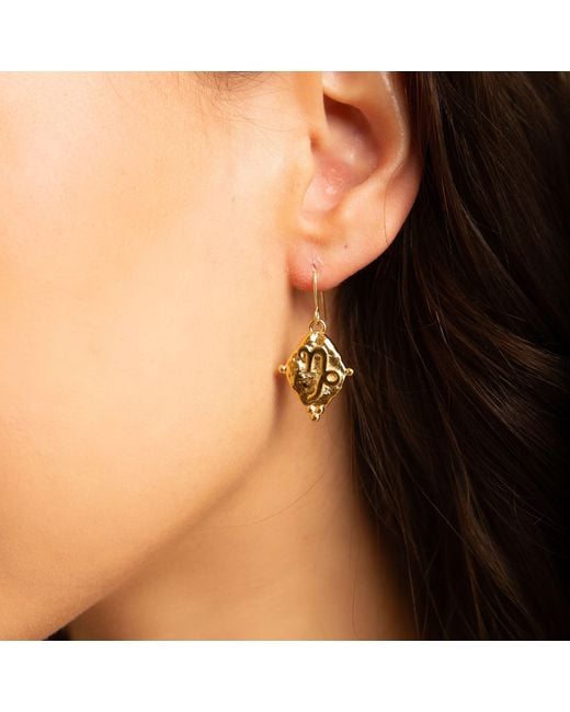 Seven Saints Metallic Capricorn Vintage-Style Dangle Earrings, Plated