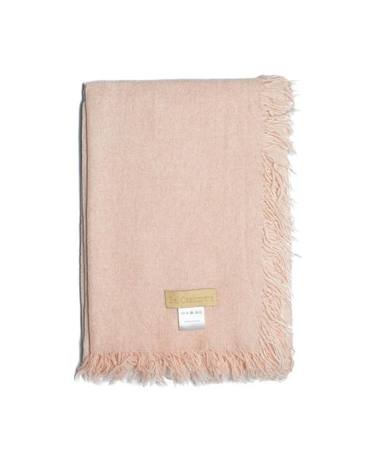 Bel Cashmere Pink Cashmere Foulard With Fringes Dusty