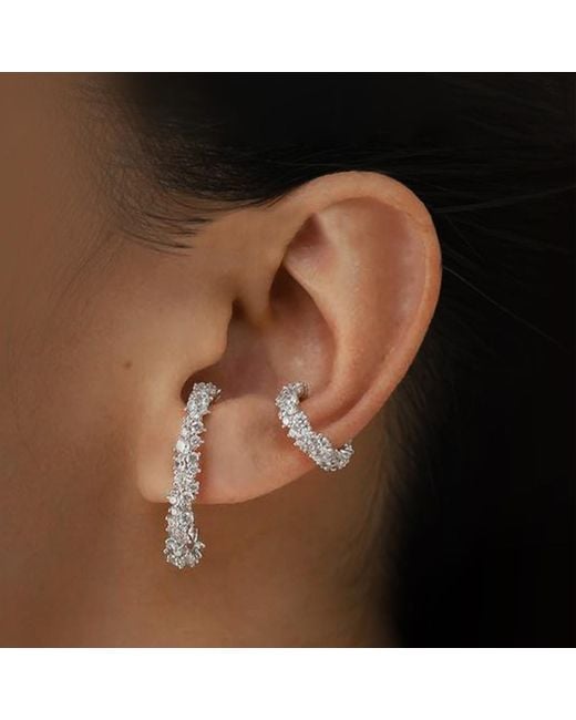 SALLY SKOUFIS Metallic Cosmic Earring With Made Emeralds