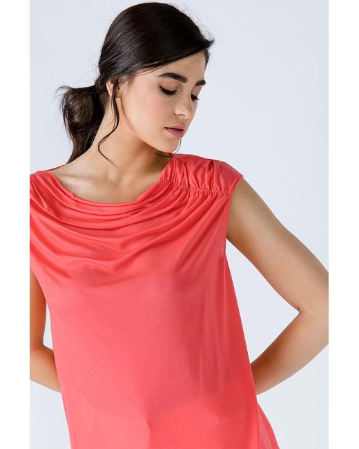 Conquista Pink Coral Asymmetric Top