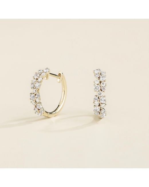 Juvetti Metallic Starry Diamond Huggie Hoop Earrings