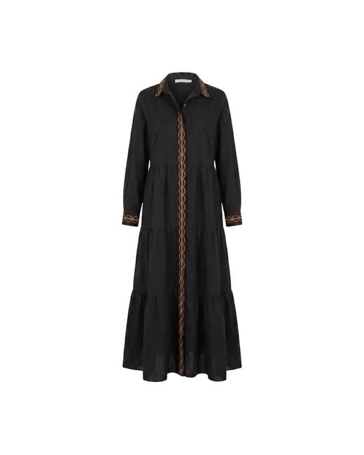 Adrift Clothing Black Winslow Button Through Dress