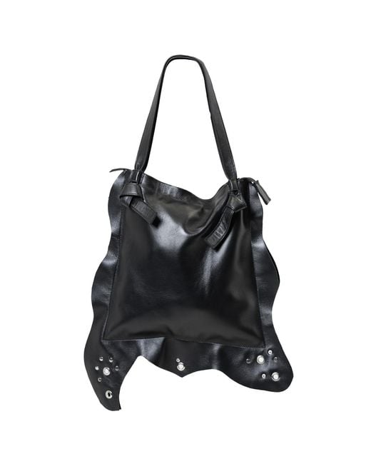 Metamorph Black Genuine Leather Tote Bag