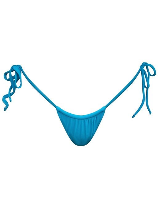 Mihara Blue Calliope Tie String Bikini Bottoms