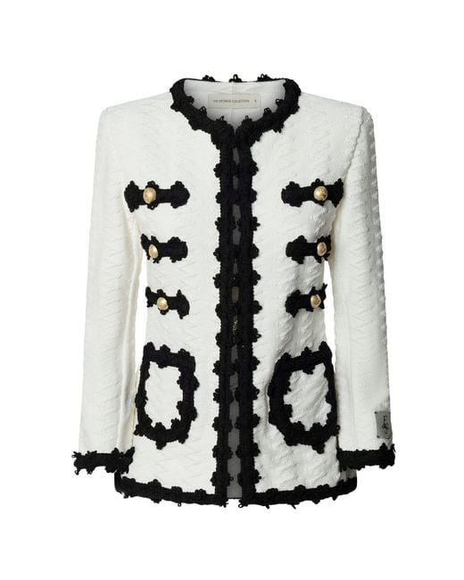 The Extreme Collection Black Monochrome Structured Knit Jacket