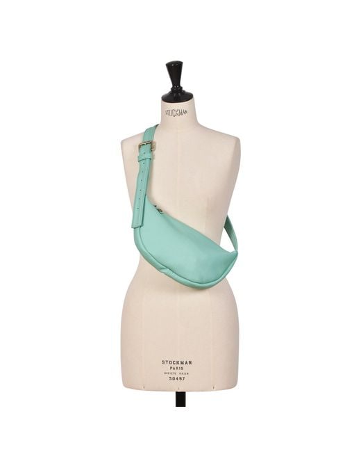 Owen Barry Green Leather Shoulder Bag Aqua Dominic