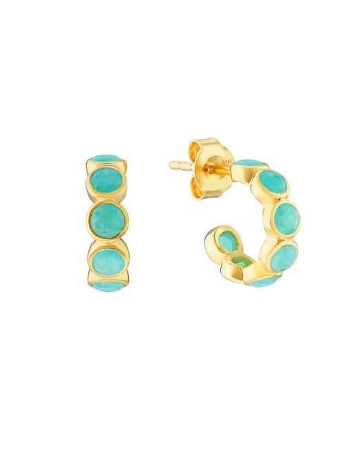 Auree Jewellery Metallic Ortigia Mini Amazonite & Vermeil Hoop Earrings