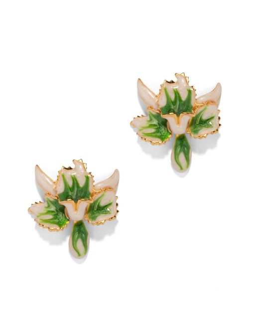 The Pink Reef Green Tiny Jade Orchid Earring