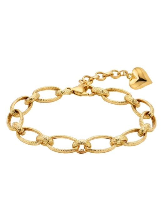 LINYA JEWELLERY Metallic Milazo Heart Chain Bracelet