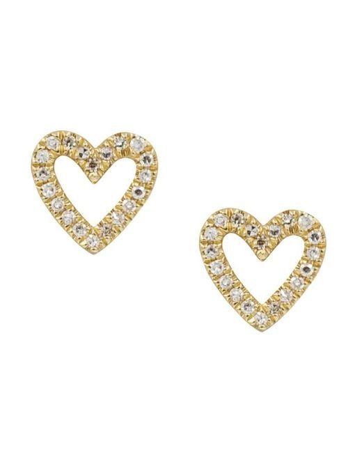 KAMARIA Metallic Diamond Heart Studs