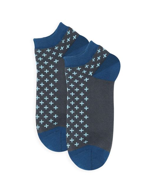 Peper Harow - Made in England Blue Crosslet Trainer Socks – Bundle for men