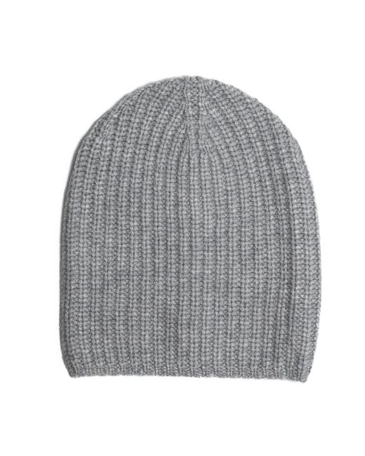 Bel Cashmere Gray Plain Knitted Cashmere Hat