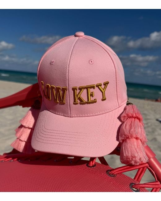 Julia Clancey Pink Low Key Tasseltastic Trucker Cap