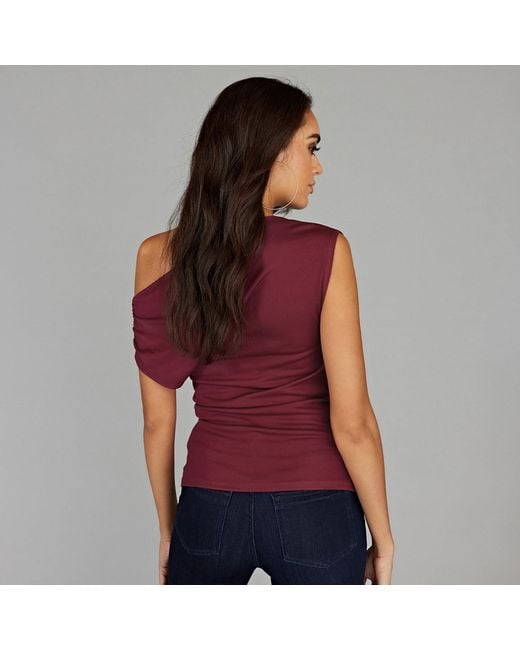 Me & Thee Purple Knuckle Down Claret Drop Shoulder Top