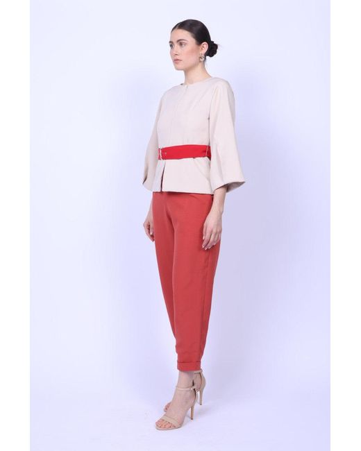 Mary Dickow Red Halima Top-Light