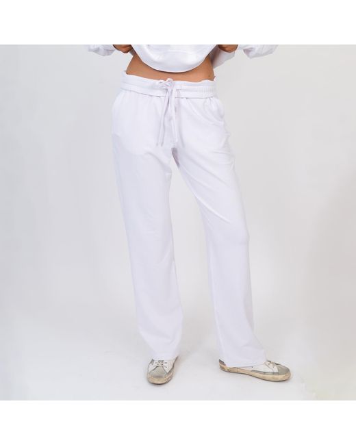 On/Off Essentials White The Solace Wide Leg Sweatpant
