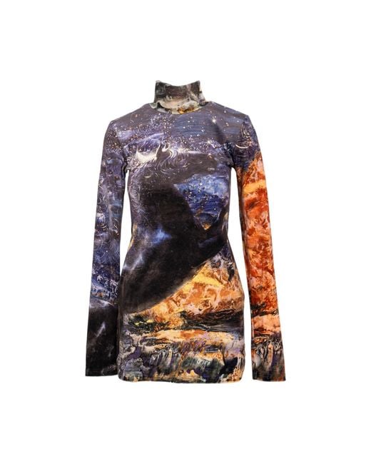 ARTISTA Blue Fortuna Velvet Mini Dress