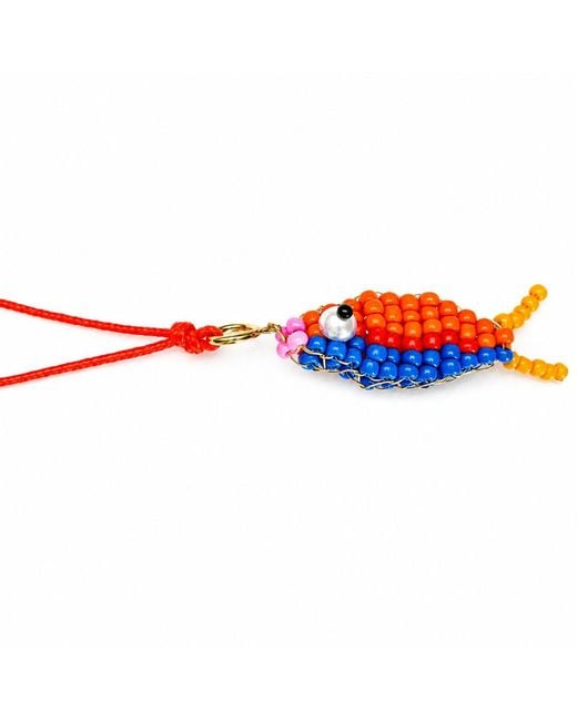 Persia Dona Jewelry White Beaded Fishy On A String Necklace