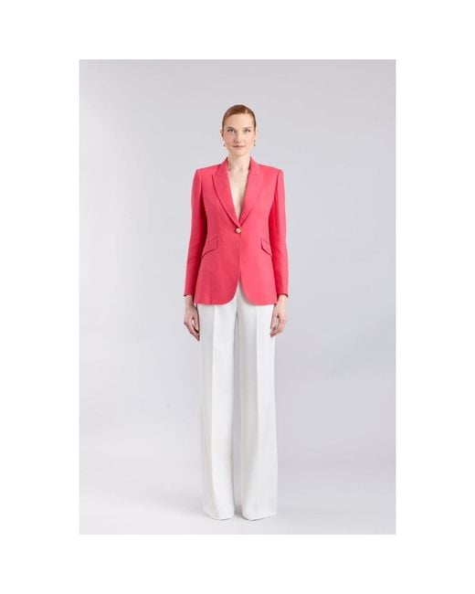 The Extreme Collection Pink Fuchsia Tailored Linen Blazer