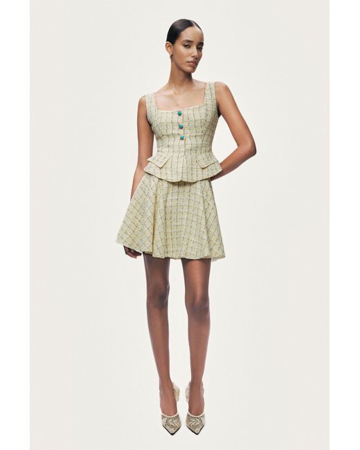 Nocturne Multicolor Button Accessory Tweed Bustier