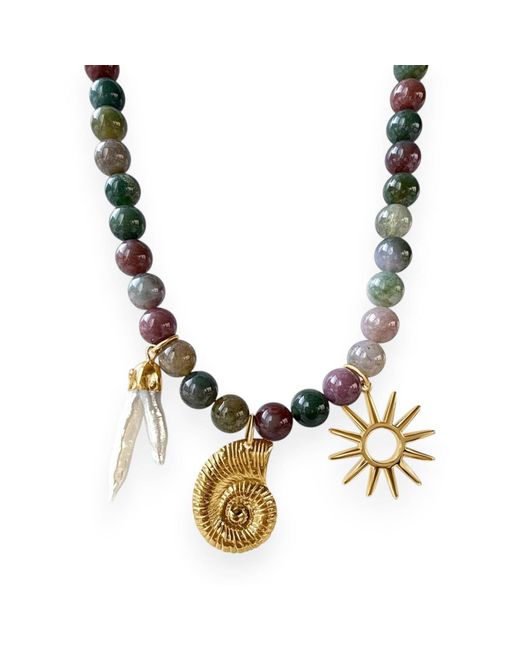 Alexie of Athens Metallic Sirena Sea Charm Bead Necklace