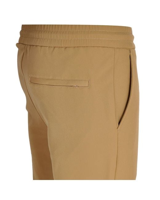 DAVID WEJ Natural Ashford Plain Loose Fit Drawstrings Trouser – Biege for men