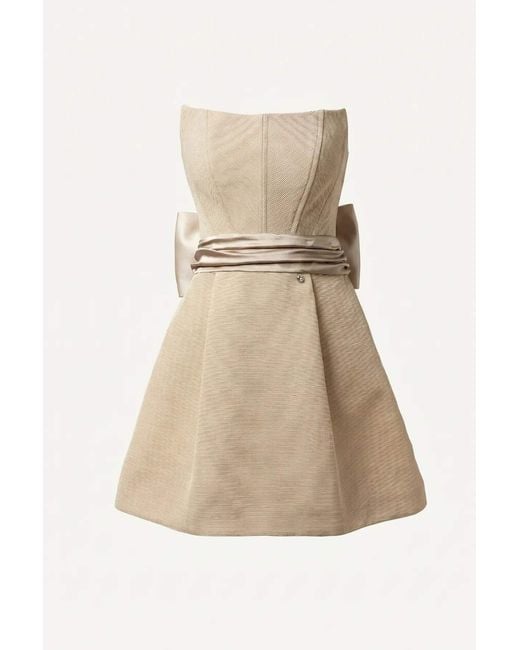 Luna Fashion House Natural Neutrals Short Corset Dress, Melisa