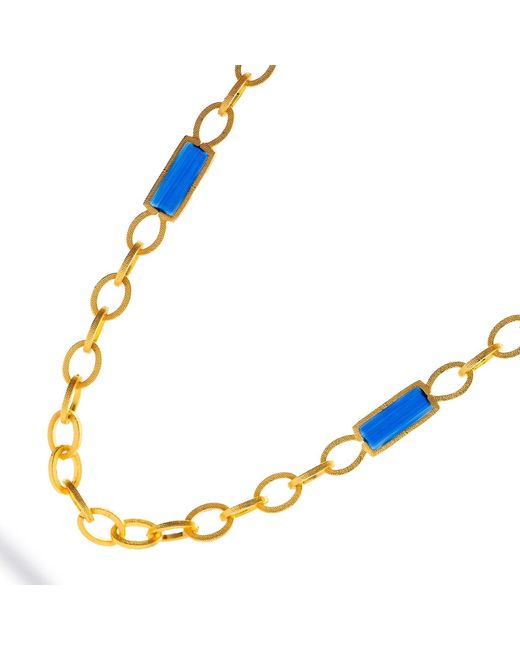 Ebru Jewelry Metallic Versatile Glow Cat Eye Long Necklace