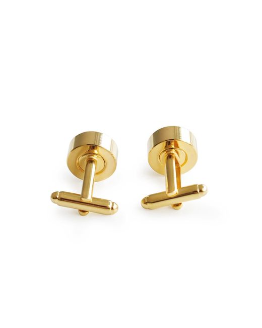 POPORCELAIN Metallic Porcelain Rose With Pearl Cufflinks for men