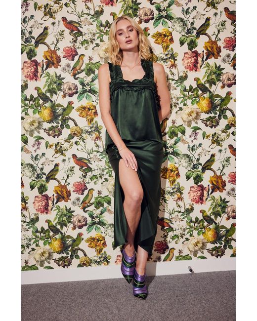 Lindsay Nicholas New York Green Jackie Criss Cross Top