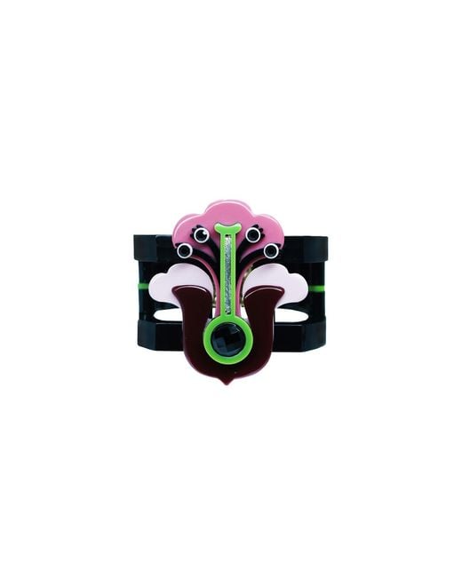Gissa Bicalho Handmade Acrylic Bracelet Flamboyant Pink