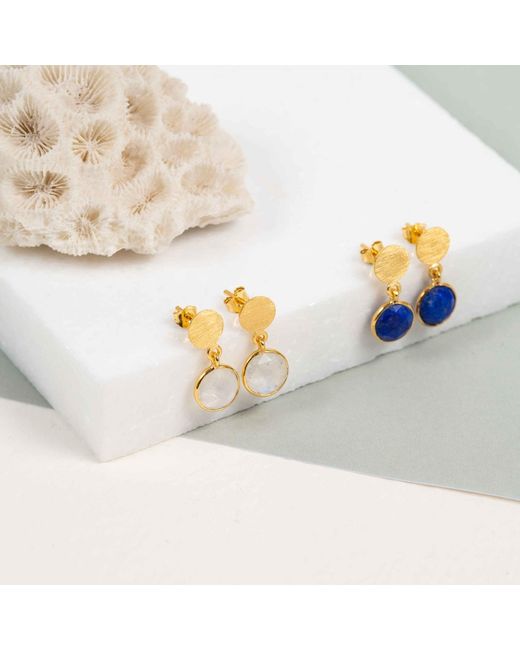Auree Jewellery Metallic Salina Moonstone & Gold Vermeil Disc Earrings