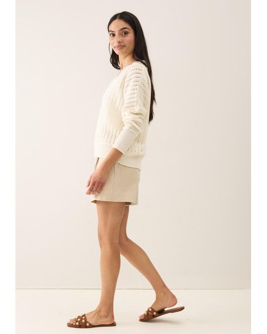 Loop Cashmere White Pointelle Sweater