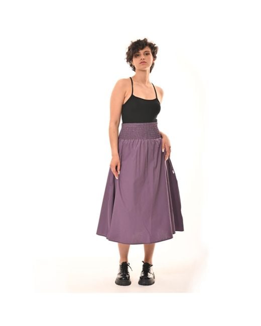 Frock Tales Purple Orchid Midi Skirt With Pockets