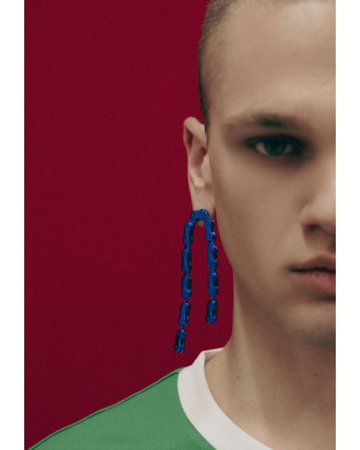 Lavani Jewels Blue Vallecas Chain Earrings