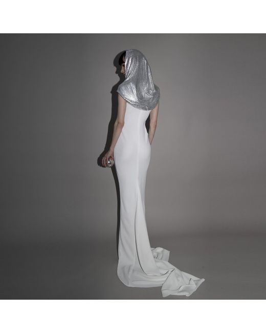 Vestiaire d'un Oiseau Libre White Metallic Hooded Gown