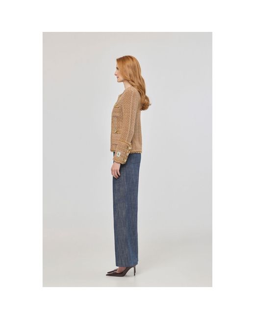 The Extreme Collection Brown Neutrals Camel Tweed-Style Jacket Bryony