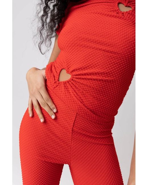 Amy Lynn Red Bowie Cherie Heart Cut Out Top