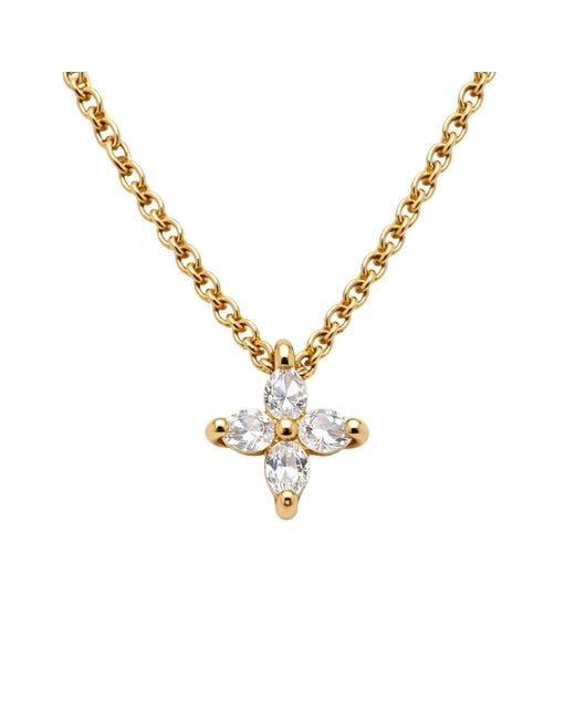 Uchi and Soto Metallic Kinmokusei Floral Pendant Necklace