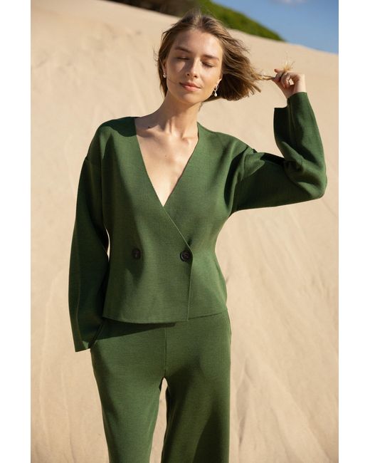 SALANIDA Green Galante Knitted 100% Merino Blazer