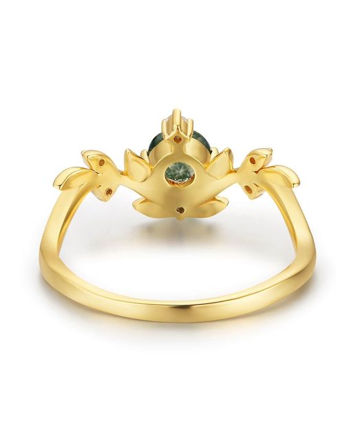 Azura Jewelry New York Metallic Willow Moss Agate Ring Vermeil