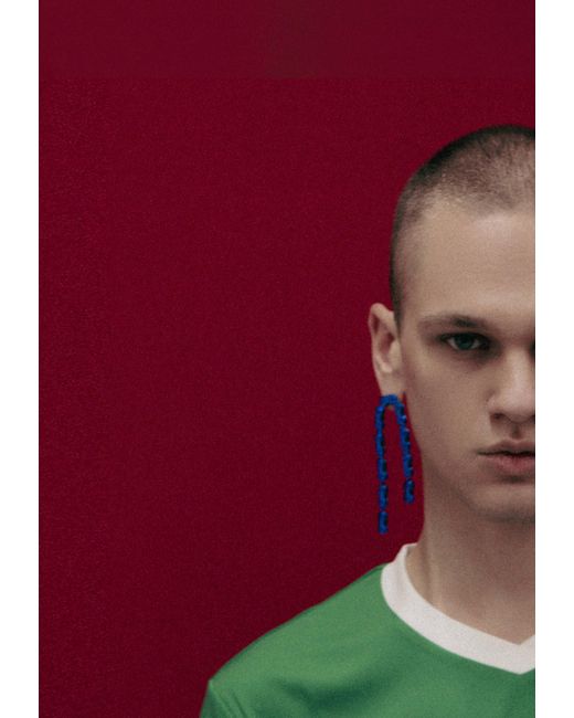 Lavani Jewels Blue Vallecas Chain Earrings