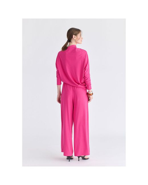 Paisie Pink Wide Leg Lyocell Jersey Trousers